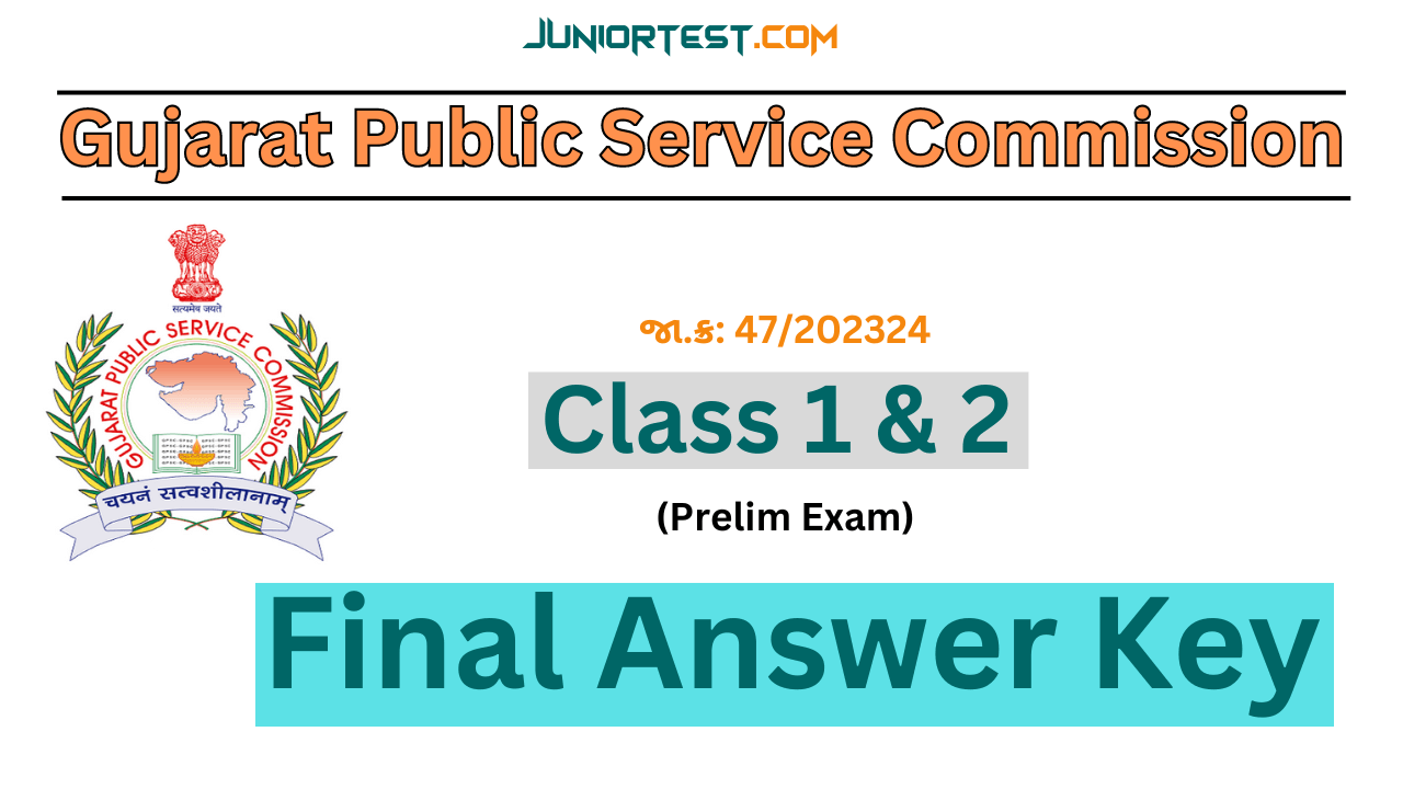 GPSC Class 1, 2 Final Answer Key
