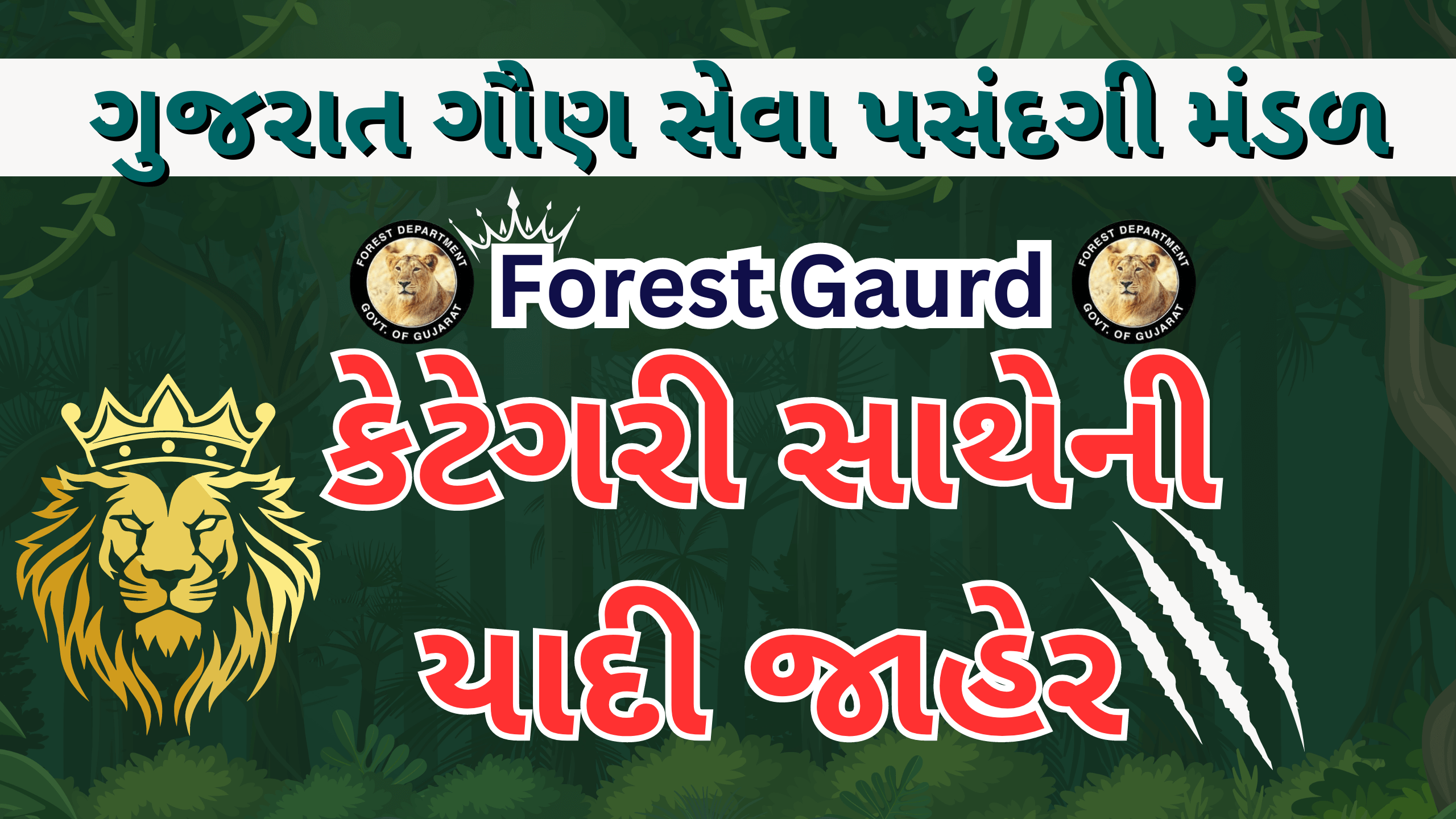 ForesT Gaurd | જિલ્લાવાઇઝ કેટેગરી સાથેની યાદી