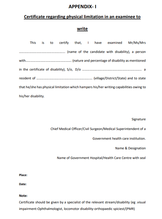 CCE Group – A Mains Exam Date (Divyang)