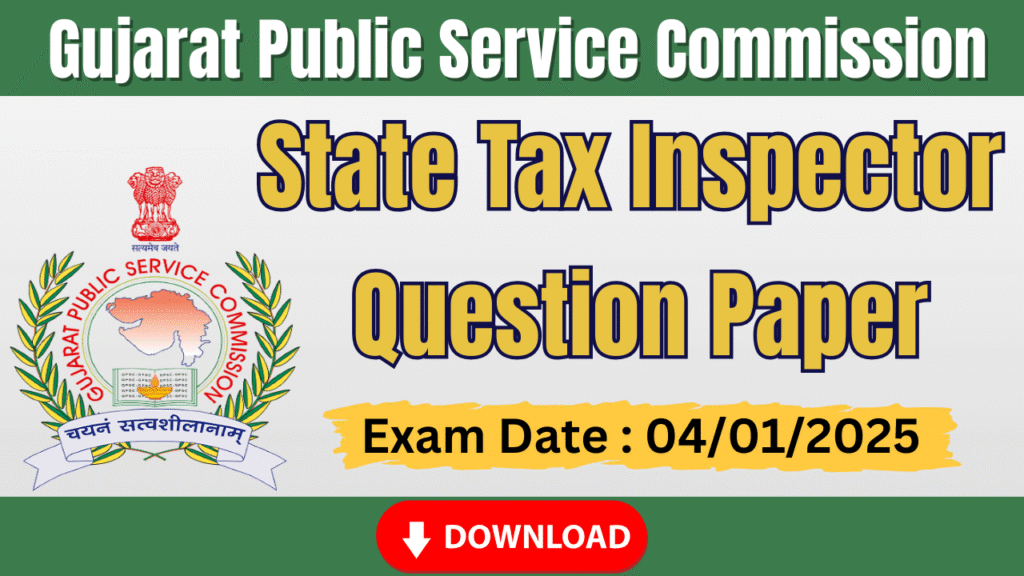 GPSC STI Question Paper 2026