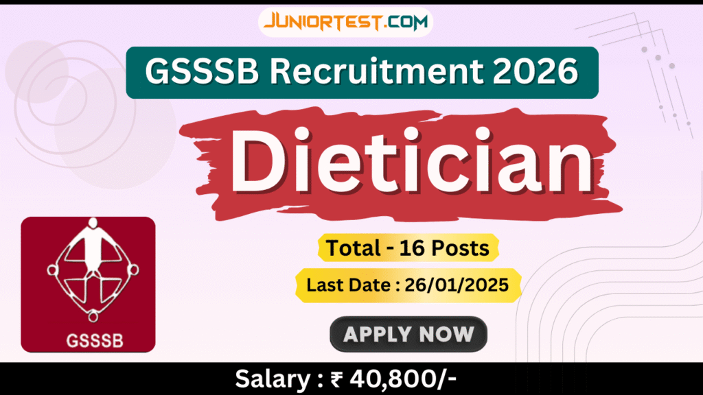 GSSSB Dietician Recruitment 2026