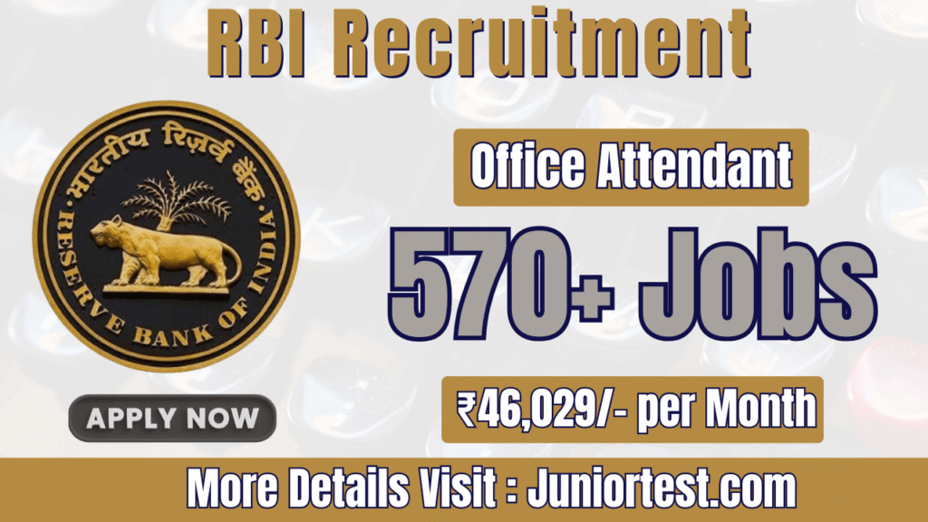 RBI Office Attendant Recruitment 2026 