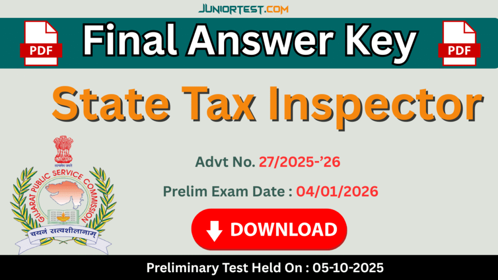 GPSC STI Final Answer Key 2026