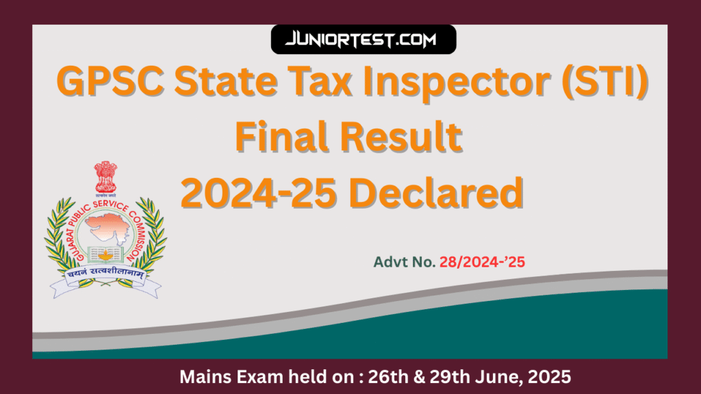 GPSC STI Final Result 2024-25