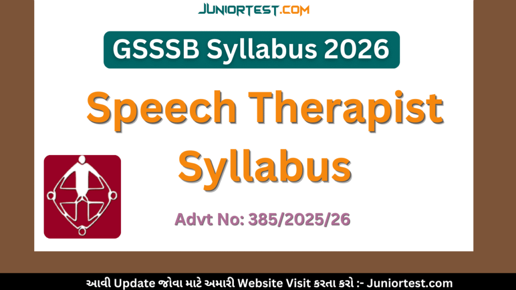 GSSSB Speech Therapist Syllabus 2026