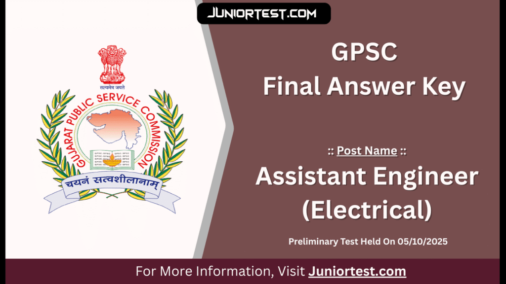 GPSC Assistant Engineer (Electrical) Final Answer Key 2025
