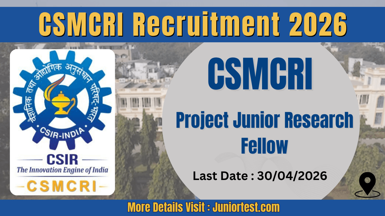 Csmcri Logo CSIR-CSMCRI Recruitment 2026