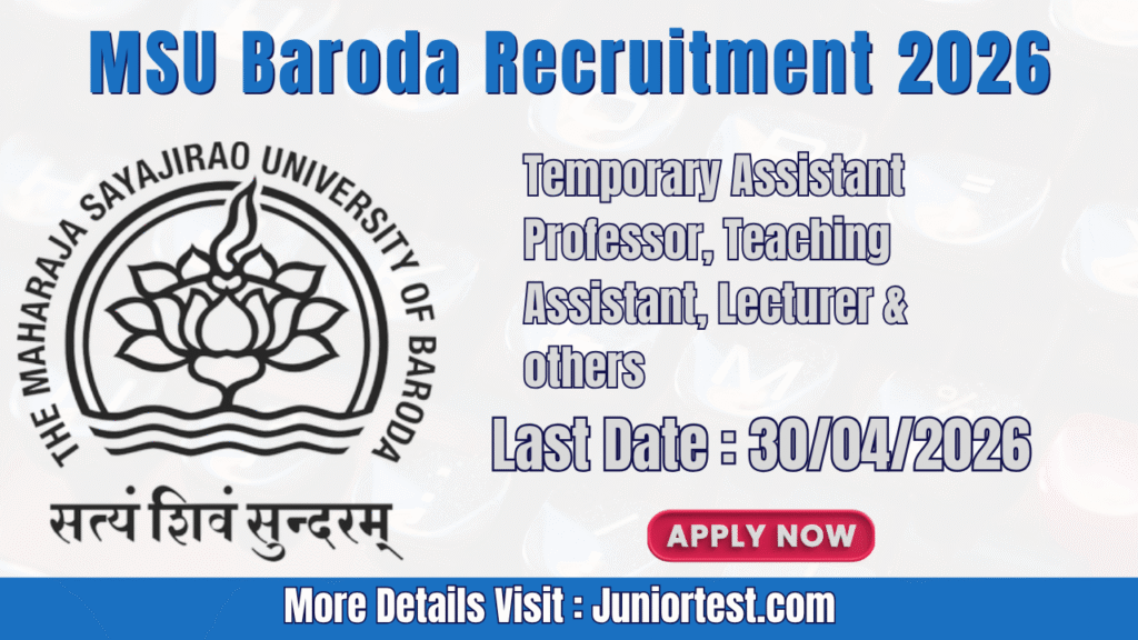 MSU Baroda Recruitment 2026