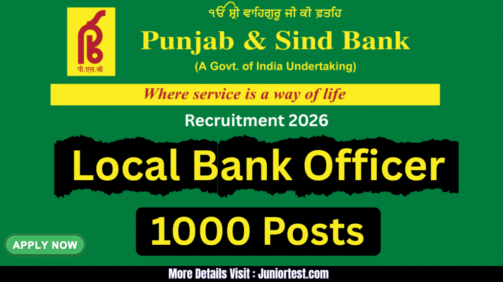 Punjab and Sind Bank LBO Recruitment 2026