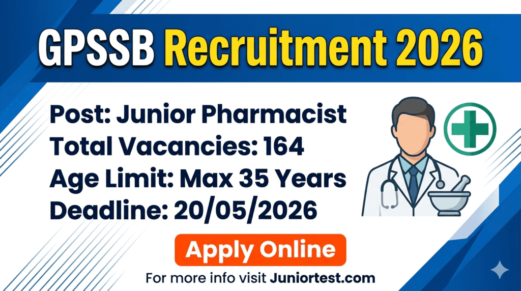 GPSSB Junior Pharmacist Recruitment 2026