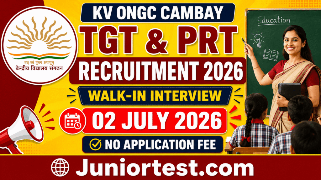 KV ONGC Cambay Recruitment 2026