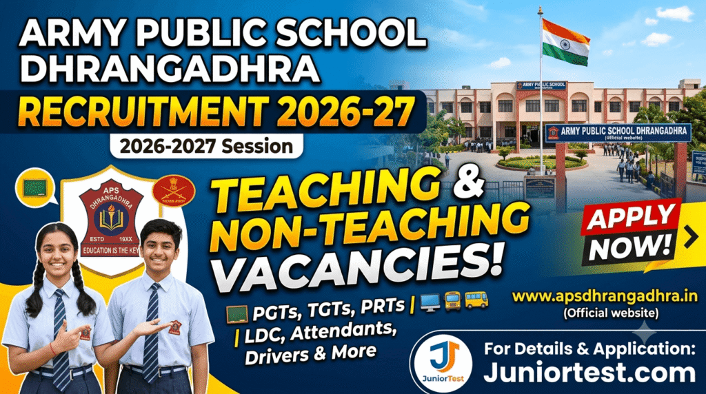Army Public School Dhrangadhra Recruitment