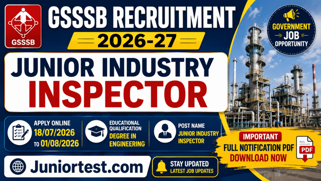 GSSSB Junior Industry Inspector Recruitment