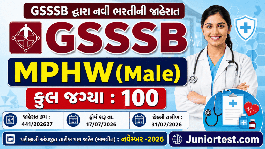GSSSB MPHW (Male) Recruitment 2026
