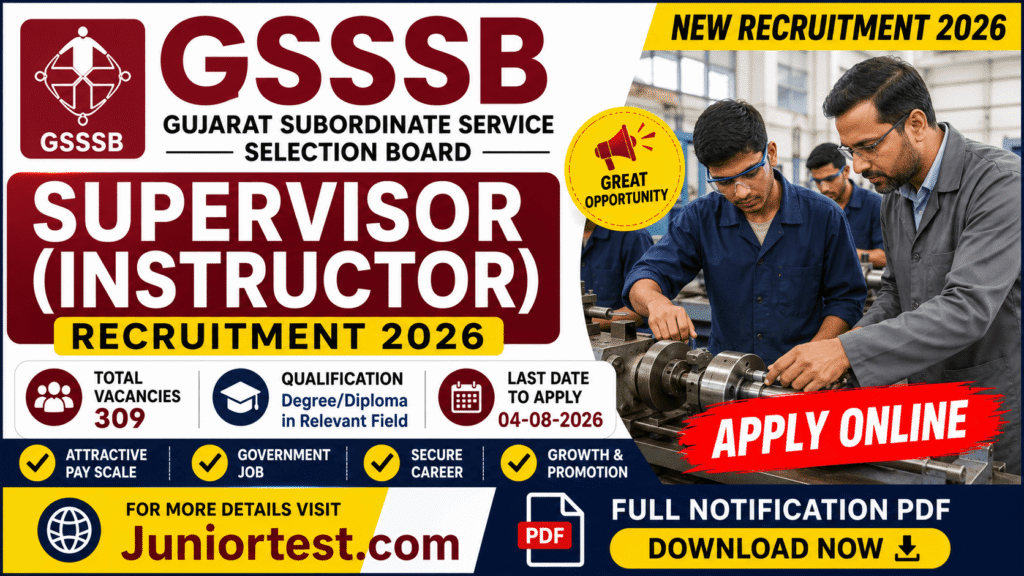 GSSSB Supervisor Instructor Recruitment