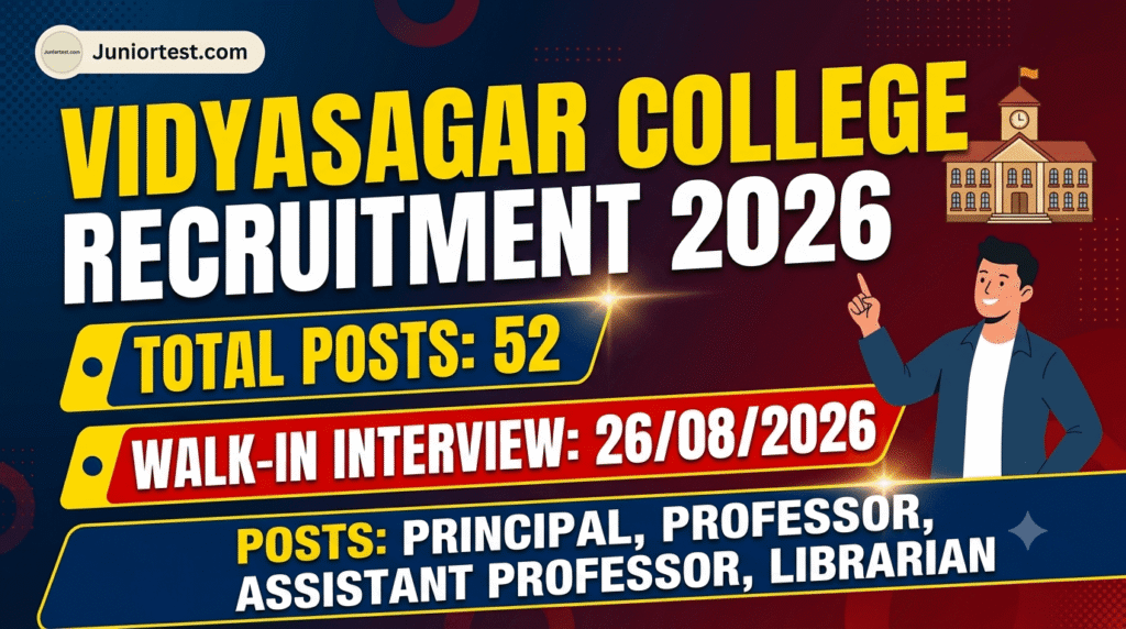 Vidyasagar College Recruitment