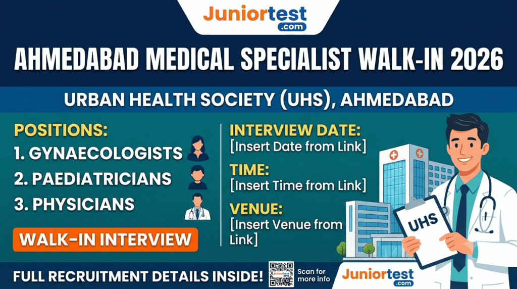 Urban Health Society Ahmedabad Recruitment 2026