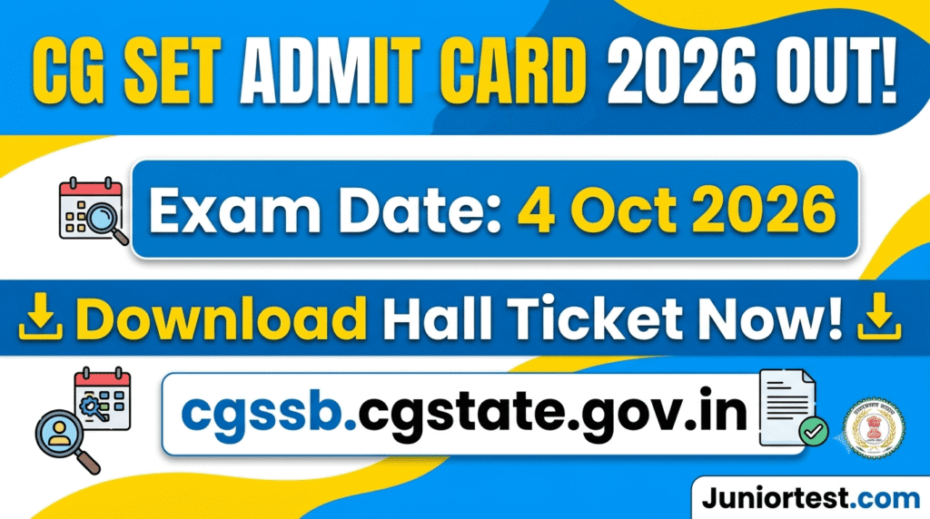 CG SET Admit Card 2026
