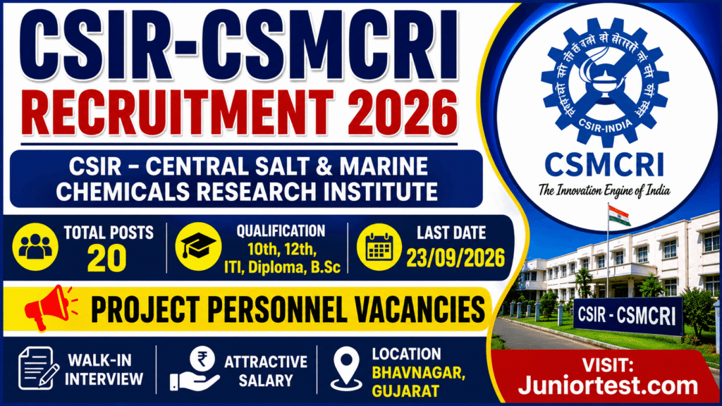 CSIR-CSMCRI Recruitment