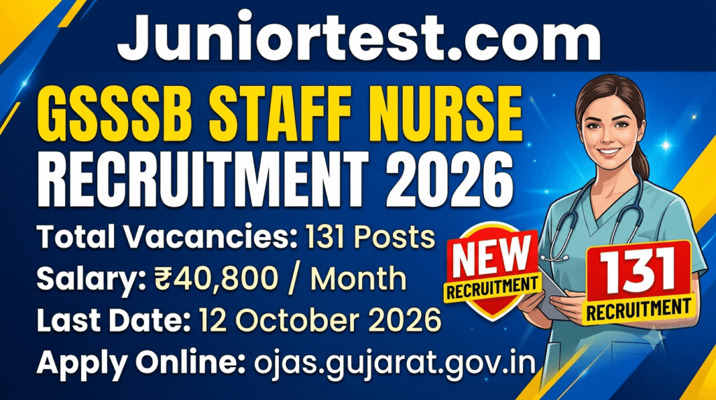 GSSSB Staff Nurse Class-3 Recruitment 2026