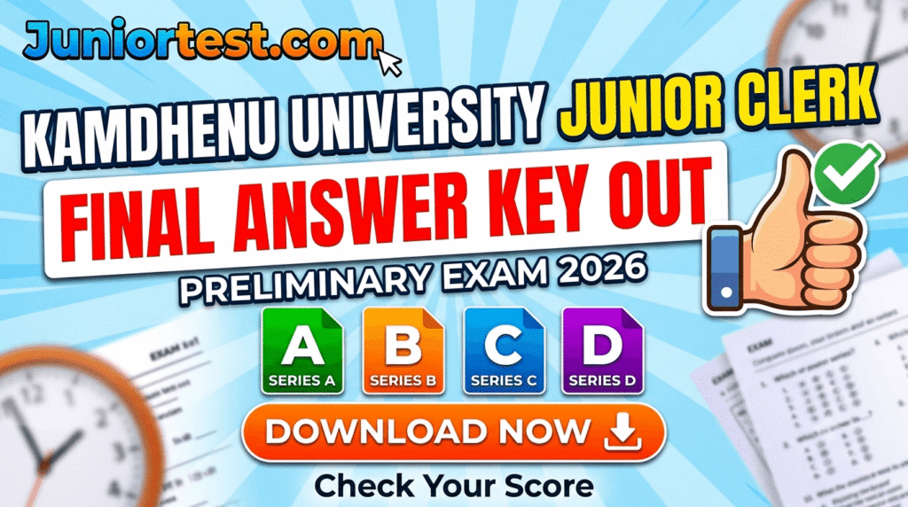 Kamdhenu University Junior Clerk Answer Key