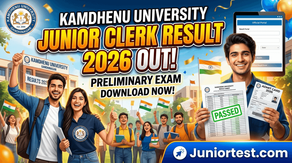Kamdhenu University Junior Clerk Result