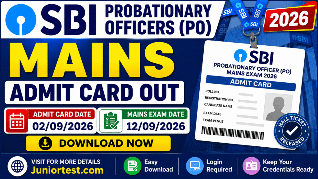 SBI PO Mains Exam Admit Card