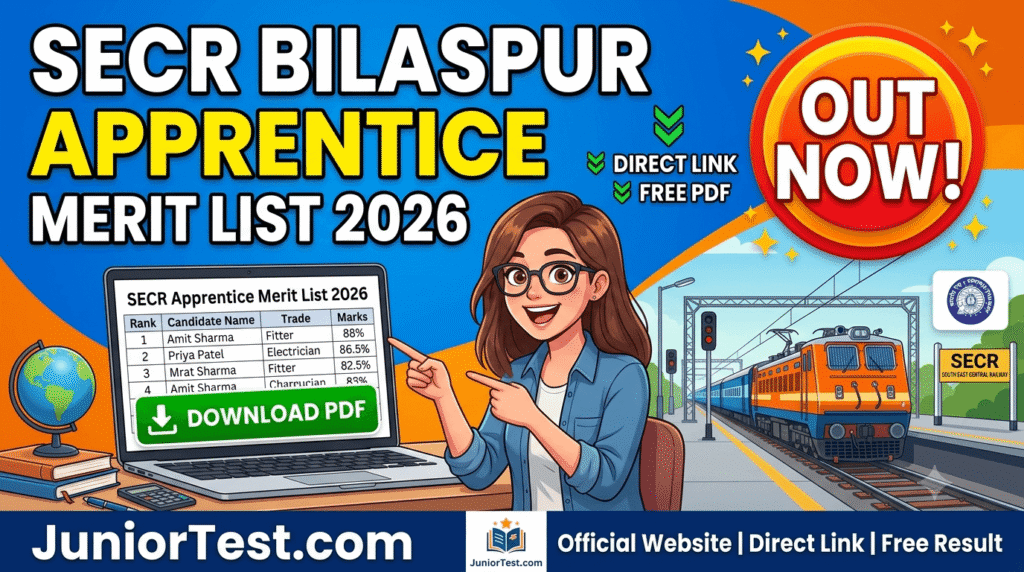 SECR Bilaspur Apprentice Merit list