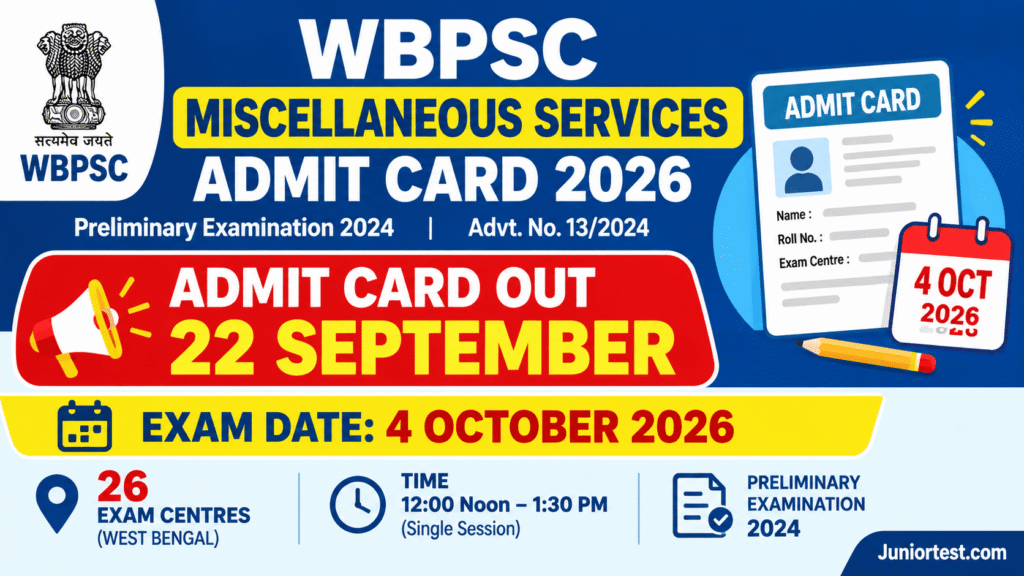 WBPSC Miscellaneous Services Admit Card 