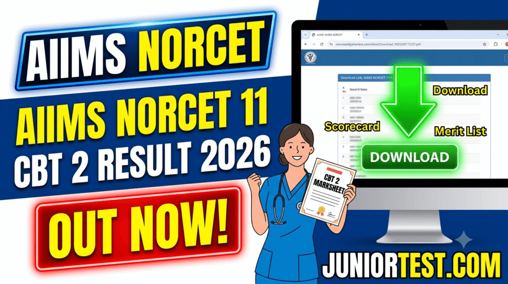 AIIMS NORCET 11 CBT-2 Result 2026