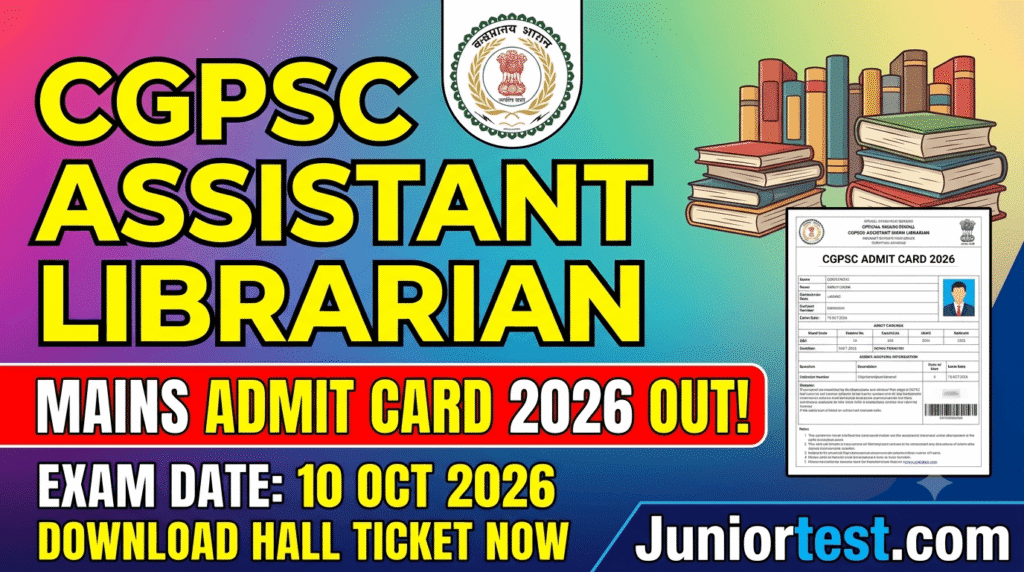 CGPSC Assistant Librarian Admit Card