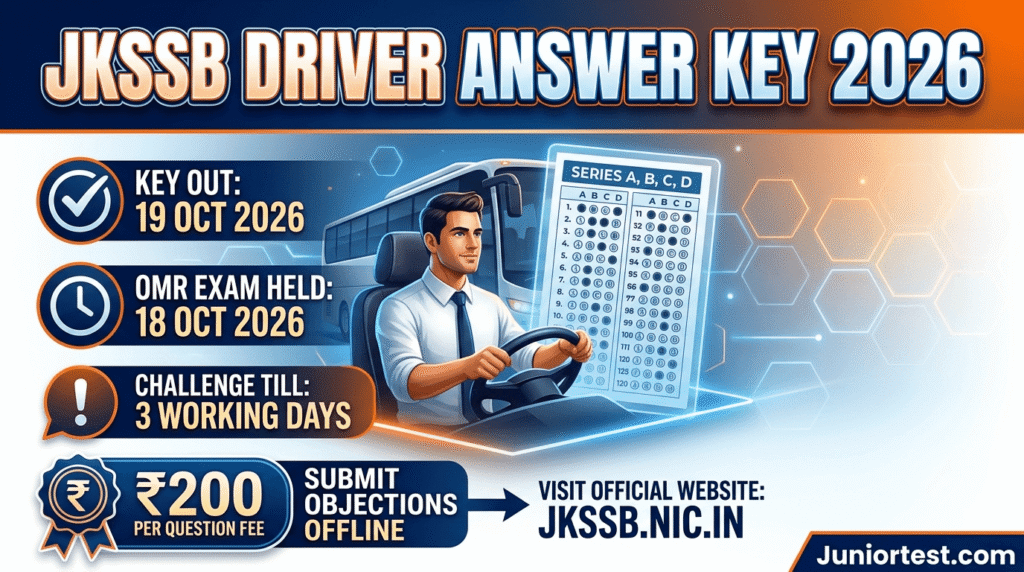 JKSSB Driver Answer Key 2026