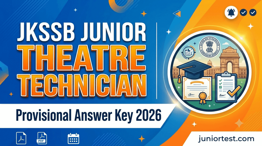 JKSSB Junior Theatre Technician Answer Key 2026