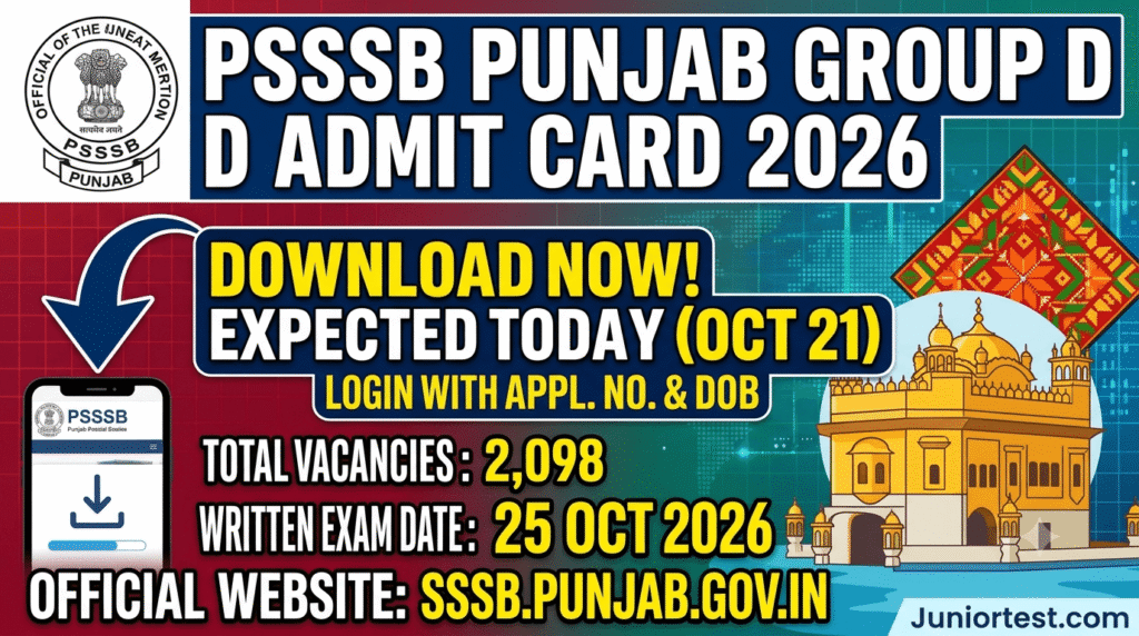 PSSSB Group D Admit Card 2026
