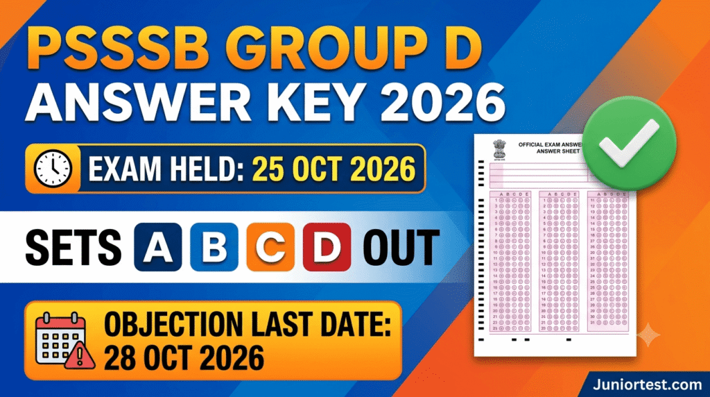 PSSSB Group D Answer Key 2026