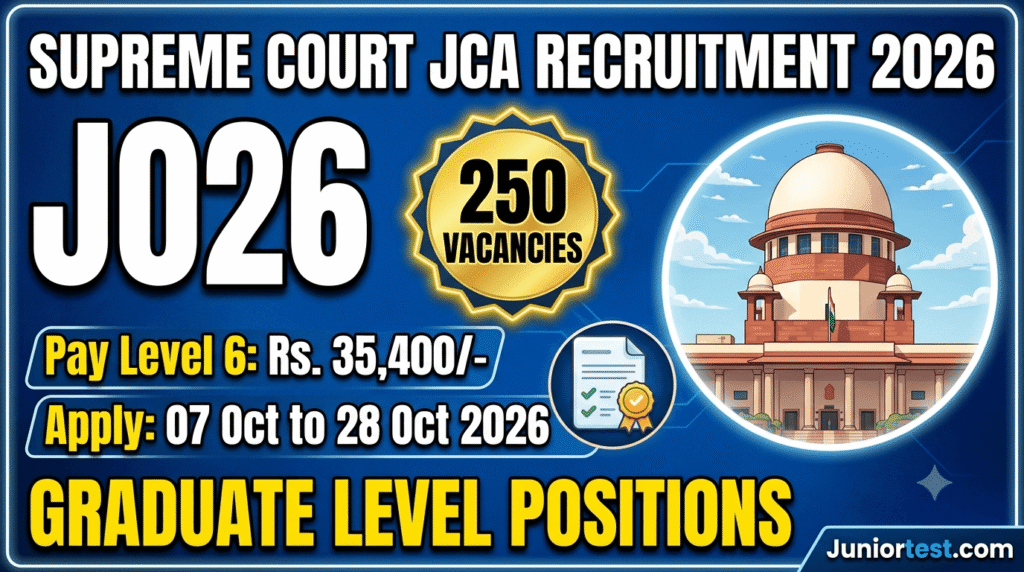 Supreme Court JCA Recruitment 2026