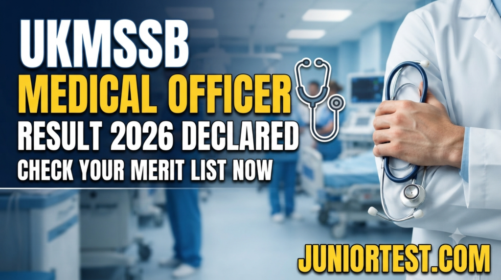 UKMSSB Medical Officer Result 2026