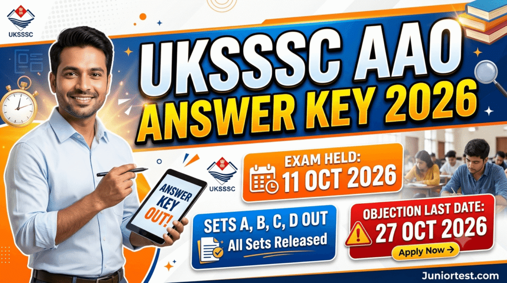 UKSSSC AAO Answer Key 2026