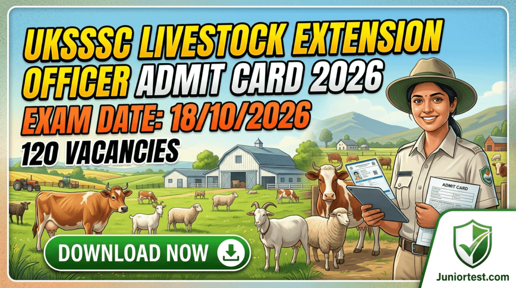 UKSSSC Livestock Extension Officer Admit Card 2026