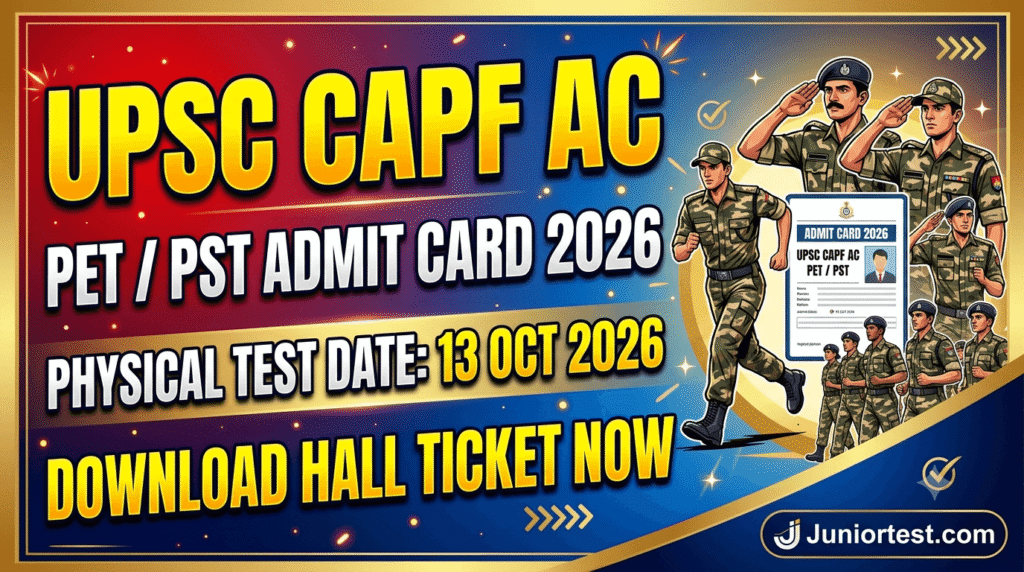 UPSC CAPF AC PET Admit Card