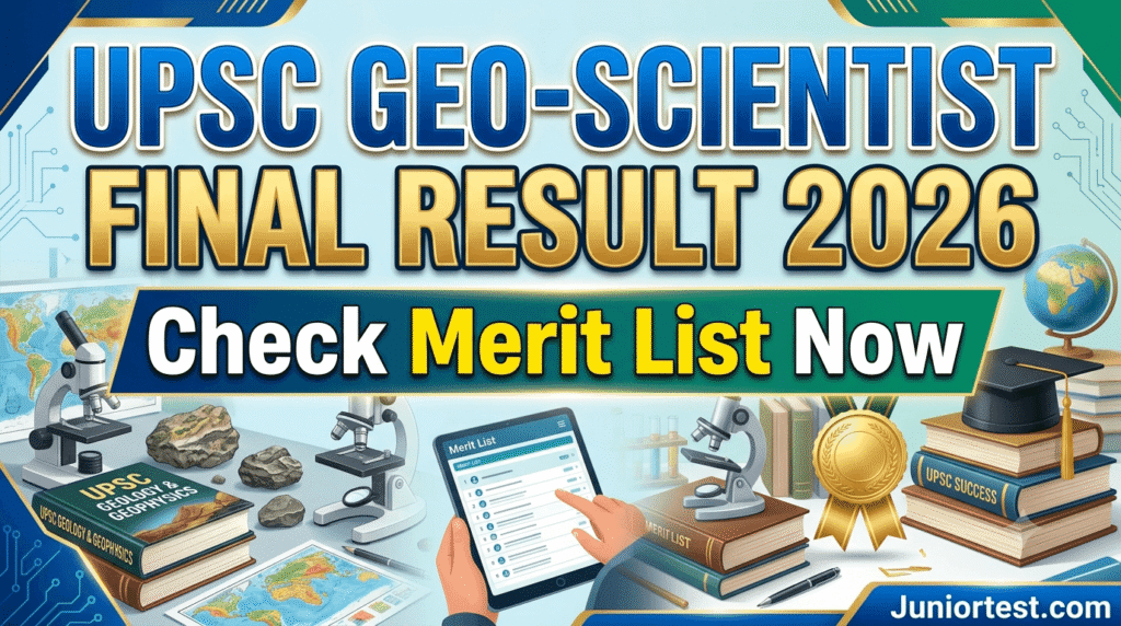 UPSC Geo Scientist Final Result 2026